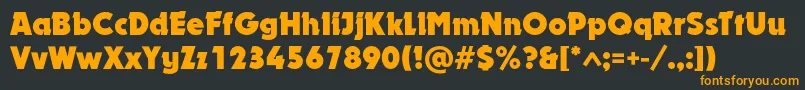 DynarcBold Font – Orange Fonts on Black Background