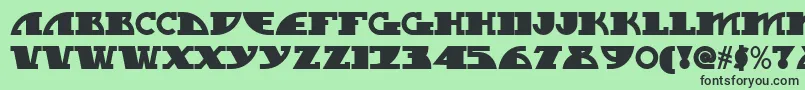 フォントMy Gal Swoopy Nf – 緑の背景に黒い文字