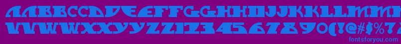 フォントMy Gal Swoopy Nf – 紫色の背景に青い文字