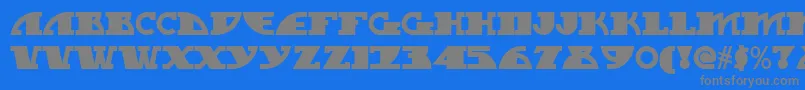 フォントMy Gal Swoopy Nf – 青い背景に灰色の文字