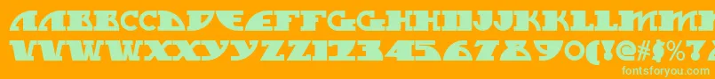 My Gal Swoopy Nf Font – Green Fonts on Orange Background