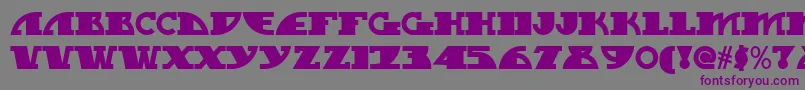 フォントMy Gal Swoopy Nf – 紫色のフォント、灰色の背景