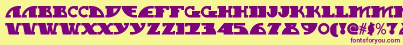 My Gal Swoopy Nf Font – Purple Fonts on Yellow Background
