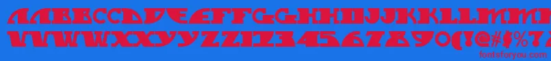 Fonte My Gal Swoopy Nf – fontes vermelhas em um fundo azul