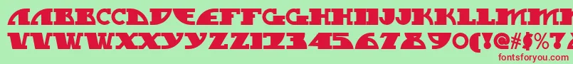 My Gal Swoopy Nf-fontti – punaiset fontit vihreällä taustalla