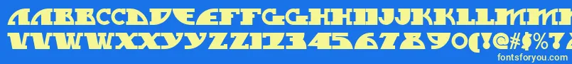 フォントMy Gal Swoopy Nf – 黄色の文字、青い背景