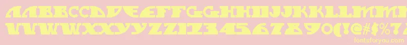 フォントMy Gal Swoopy Nf – 黄色のフォント、ピンクの背景