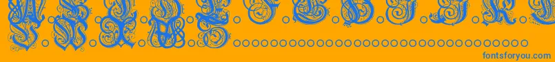 Hentzau Font – Blue Fonts on Orange Background