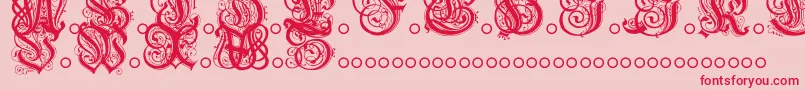 Fonte Hentzau – fontes vermelhas em um fundo rosa