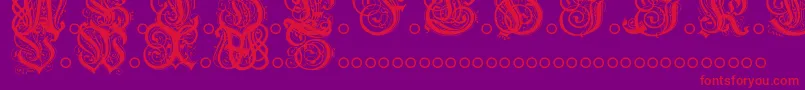 Hentzau-Schriftart – Rote Schriften auf violettem Hintergrund