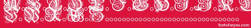 Fonte Hentzau – fontes brancas em um fundo vermelho