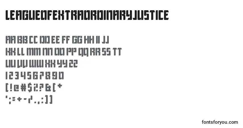 Шрифт LeagueOfExtraordinaryJustice – алфавит, цифры, специальные символы