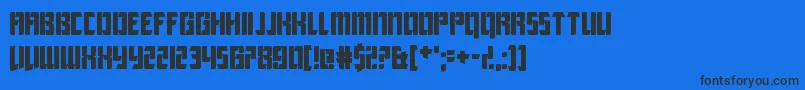 フォントLeagueOfExtraordinaryJustice – 黒い文字の青い背景