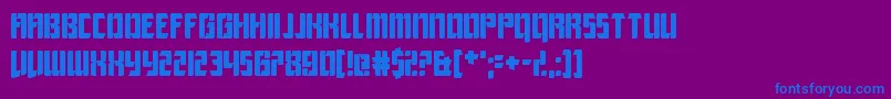 Шрифт LeagueOfExtraordinaryJustice – синие шрифты на фиолетовом фоне