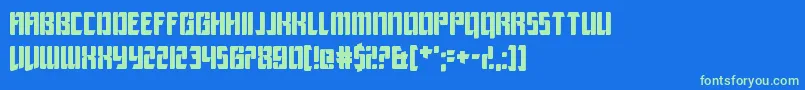 LeagueOfExtraordinaryJustice Font – Green Fonts on Blue Background