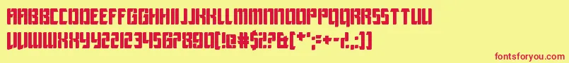 LeagueOfExtraordinaryJustice Font – Red Fonts on Yellow Background