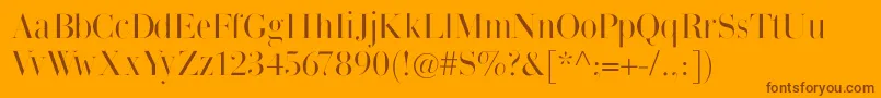 Thinmangiambattista-Schriftart – Braune Schriften auf orangefarbenem Hintergrund