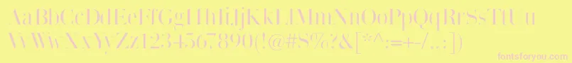 Thinmangiambattista Font – Pink Fonts on Yellow Background