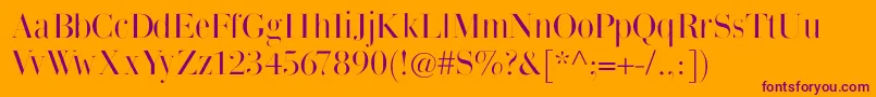 Thinmangiambattista-Schriftart – Violette Schriften auf orangefarbenem Hintergrund