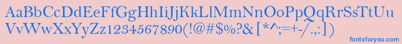 フォントBaltimoreRegular – ピンクの背景に青い文字