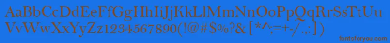 BaltimoreRegular Font – Brown Fonts on Blue Background