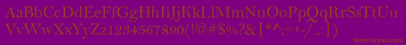 Шрифт BaltimoreRegular – коричневые шрифты на фиолетовом фоне