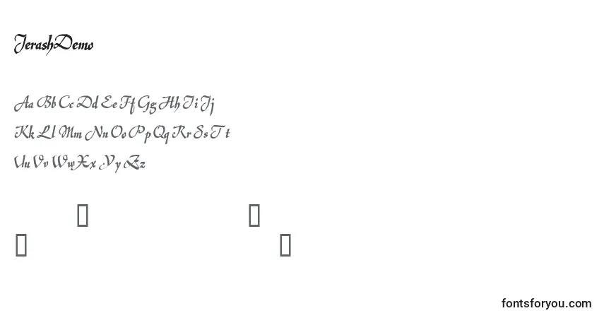 Schriftart JerashDemo – Alphabet, Zahlen, spezielle Symbole