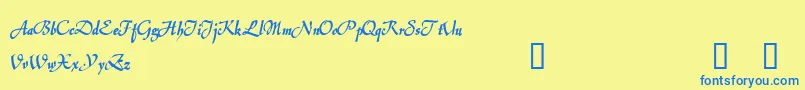 JerashDemo Font – Blue Fonts on Yellow Background