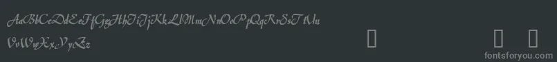 JerashDemo-fontti – harmaat kirjasimet mustalla taustalla