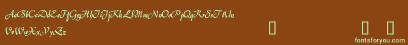 JerashDemo-fontti – vihreät fontit ruskealla taustalla
