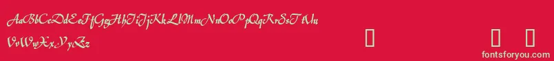 JerashDemo Font – Green Fonts on Red Background