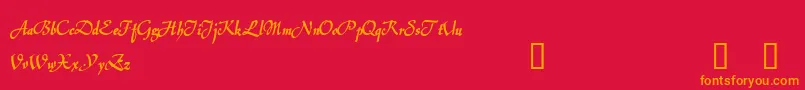 フォントJerashDemo – 赤い背景にオレンジの文字