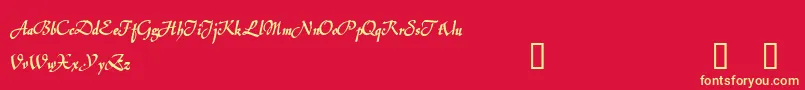 JerashDemo Font – Yellow Fonts on Red Background