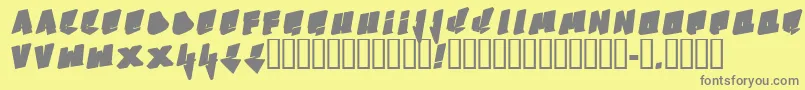 Fonte Bboy – fontes cinzas em um fundo amarelo