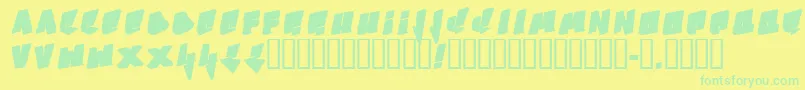 Fonte Bboy – fontes verdes em um fundo amarelo