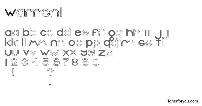 A fonte Warren1 – alfabeto, números, caracteres especiais