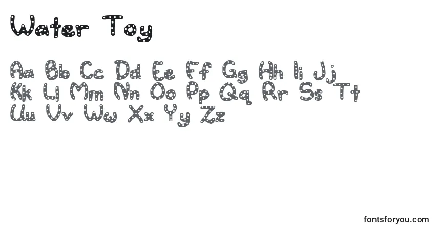 Czcionka Water Toy – alfabet, cyfry, specjalne znaki