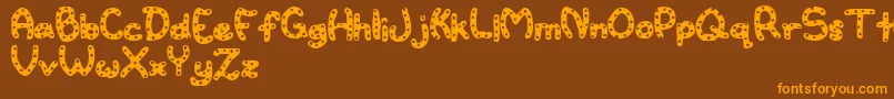 Water Toy Font – Orange Fonts on Brown Background