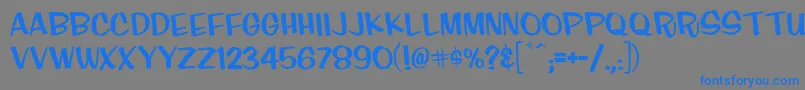 Finkcasual Font – Blue Fonts on Gray Background