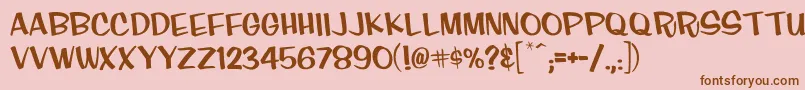 Finkcasual Font – Brown Fonts on Pink Background