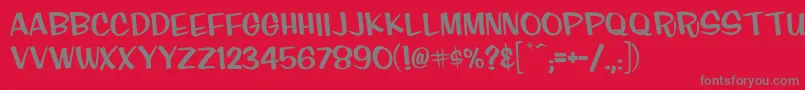 Finkcasual-Schriftart – Graue Schriften auf rotem Hintergrund