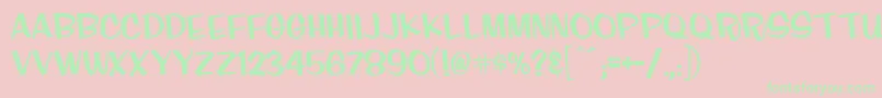 Finkcasual-Schriftart – Grüne Schriften auf rosa Hintergrund