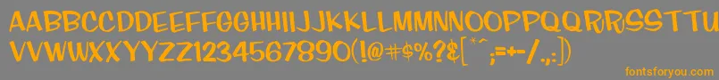 Finkcasual Font – Orange Fonts on Gray Background