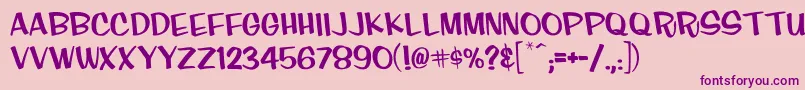 Finkcasual Font – Purple Fonts on Pink Background