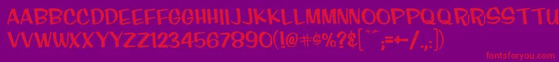 Finkcasual Font – Red Fonts on Purple Background