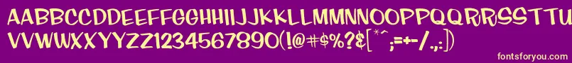 Finkcasual Font – Yellow Fonts on Purple Background