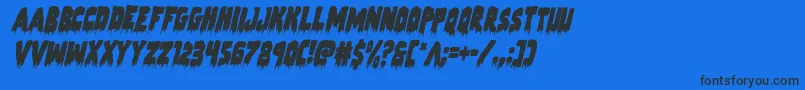 Zombiecontrolcondital Font – Black Fonts on Blue Background