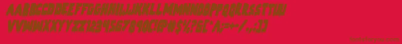 Zombiecontrolcondital Font – Brown Fonts on Red Background