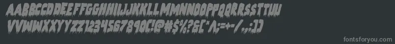Zombiecontrolcondital Font – Gray Fonts on Black Background