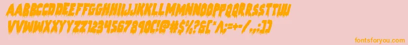 Zombiecontrolcondital Font – Orange Fonts on Pink Background